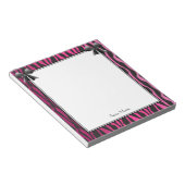 Rosa Bogen mit schwarzem Zebrastreifen-Muster Notizblock (angewinkelt)