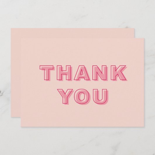 Rosa Bögen Moderner, feiner Text mit Schrift Danke (Vorne/Hinten)