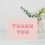 Rosa Bögen Moderner, feiner Text mit Schrift Danke (Stehend Vorderseite)