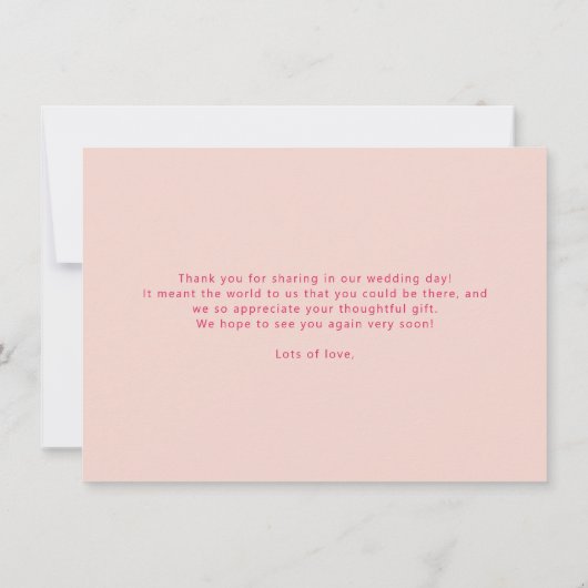 Rosa Bögen Moderner, feiner Text mit Schrift Danke (Rückseite)