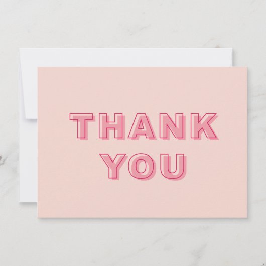 Rosa Bögen Moderner, feiner Text mit Schrift Danke (Vorderseite)