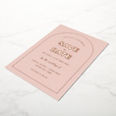 Rosa Bögen Moderner, formatierter Text Save the Da Folieneinladung (Gedreht)