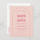 Rosa Bögen Moderner, formatierter Text Save the Da Postkarte (Vorne/Hinten)