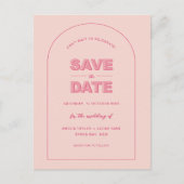 Rosa Bögen Moderner, formatierter Text Save the Da Postkarte (Vorderseite)