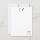 Rosa Bogen Monogramm Dankeskarte (Vorderseite)