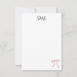 Rosa Bogen Monogramm Dankeskarte