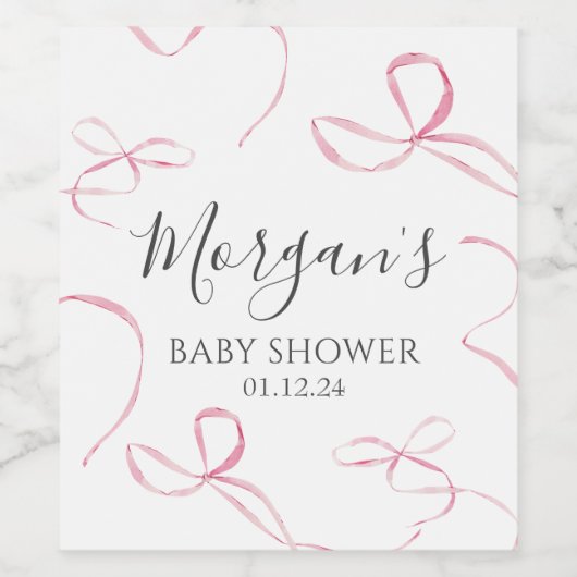 Rosa Bogen Papierservietten, Bugmotive Weinetikett (Einzelnes Label)