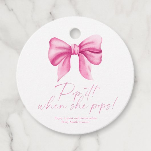 Rosa Bogen - Pop es, wenn sie Pop Geschenkanhänger (Vorderseite)