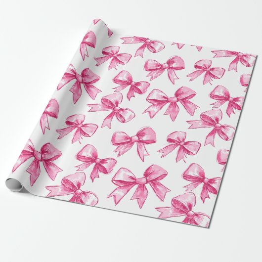 Rosa Bogen Ribbons Geschenkpapier (Ungerollt)