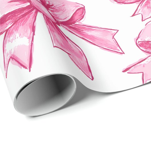 Rosa Bogen Ribbons Geschenkpapier (Rolleneckpunkt)