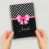 Rosa Bogen Schwarz-Weiß-Name Notizblock