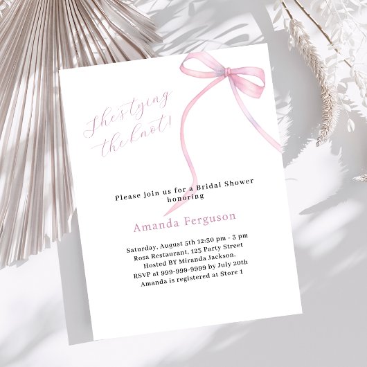 Rosa Bogen Sie bindet das Brautparty des Knotens