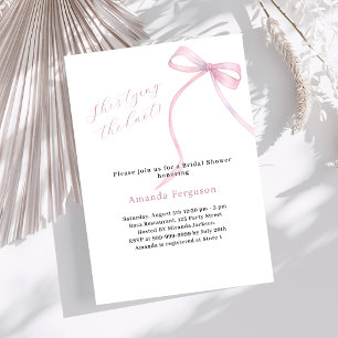 Rosa Bogen Sie bindet das Brautparty des Knotens Einladung