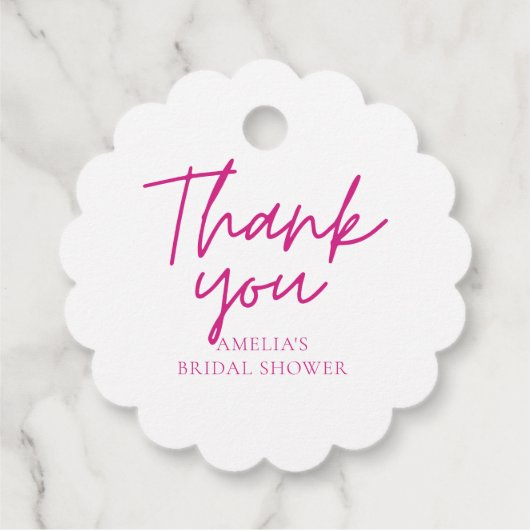 Rosa Bogen Sie bindet das Brautparty des Knotens Geschenkanhänger (Rückseite)