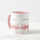 Rosa Bogen Skriptname Tasse (Vorderseite Links)