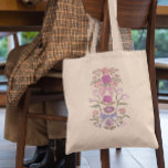 Rosa Bogen und Blüten Tragetasche<br><div class="desc">Boho und rustikale Tasche mit handgezeichneter Abbildung von Bögen und Blume in rosa und lila Farben.</div>