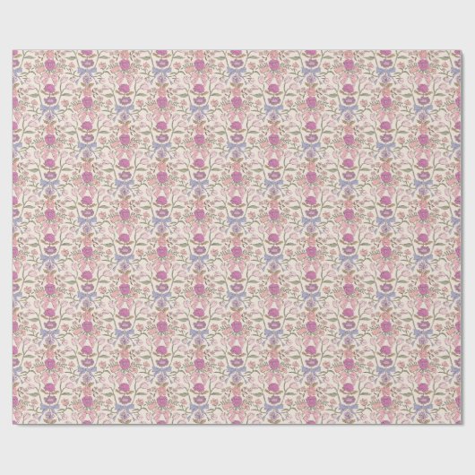 rosa Bögen und Blütenmuster Geschenkpapier (Flach)