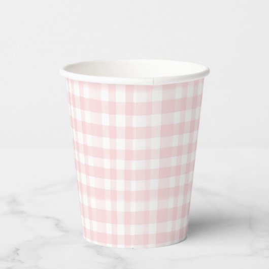 Rosa Bogen und Gingham-Babydusche Pappbecher (Rechts)