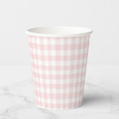 Rosa Bogen und Gingham-Babydusche Pappbecher (Vorderseite)