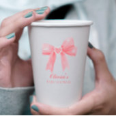 Rosa Bogen und Gingham-Babydusche Pappbecher