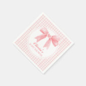 Rosa Bogen und Gingham-Babydusche Serviette (Ecke)