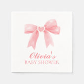 Rosa Bogen und Gingham-Babydusche Serviette (Vorderseite)