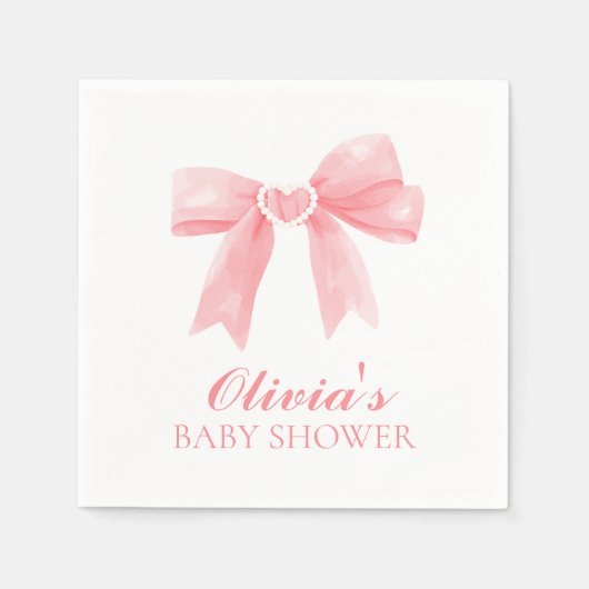 Rosa Bogen und Gingham-Babydusche Serviette (Vorderseite)