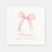 Rosa Bogen und Gingham-Babydusche Serviette (Vorderseite)