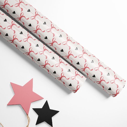 Rosa Bögen und Herz Geschenkpapier