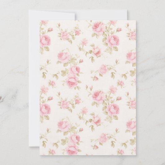 Rosa Bogen und Rose Frühgeburten Einladung (Rückseite)