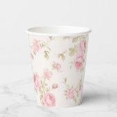 Rosa Bogen und Rose Frühgeburten Pappbecher (Rückseite)