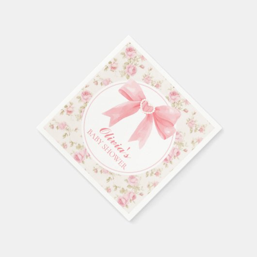Rosa Bogen und Rose Frühgeburten Serviette (Ecke)