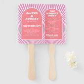Rosa Bogen und Sonnenstrahlen Groovy Hochzeitsprog Fächer (Vorne und Hinten)