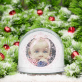 Rosa Bogen Wappen Taufe danke Schneekugeln (Weihnachten)