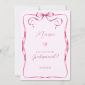 Rosa Bogen werden Sie meine Überbrückungskarte sei Einladung (Vorderseite)