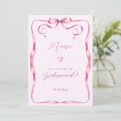 Rosa Bogen werden Sie meine Überbrückungskarte sei Einladung (Stehend Vorderseite)