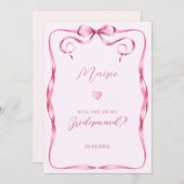 Rosa Bogen werden Sie meine Überbrückungskarte sei Einladung (Vorne/Hinten)