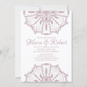 Rosa Bohemian Mandala Kunst Boho Hochzeit Einladung