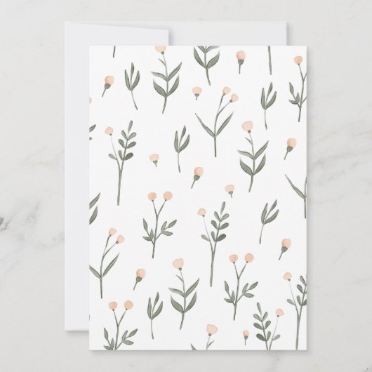 Rosa Bohemisch Bear Baby Dusche Einladung (Rückseite)