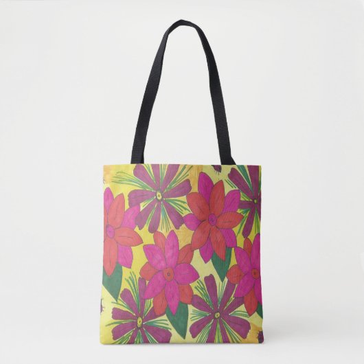 Rosa Bohemische Blumengarten-Taschen-Tasche Tasche (Vorderseite)