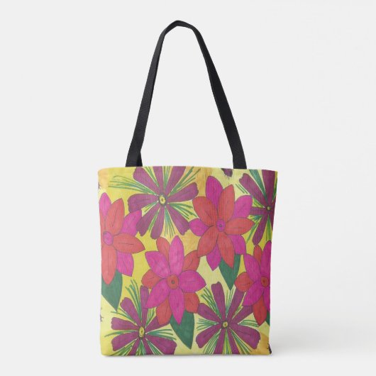Rosa Bohemische Blumengarten-Taschen-Tasche Tasche (Rückseite)