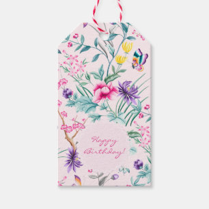 Rosa Bohemischer Chic mit Blumen u. Geschenkanhänger