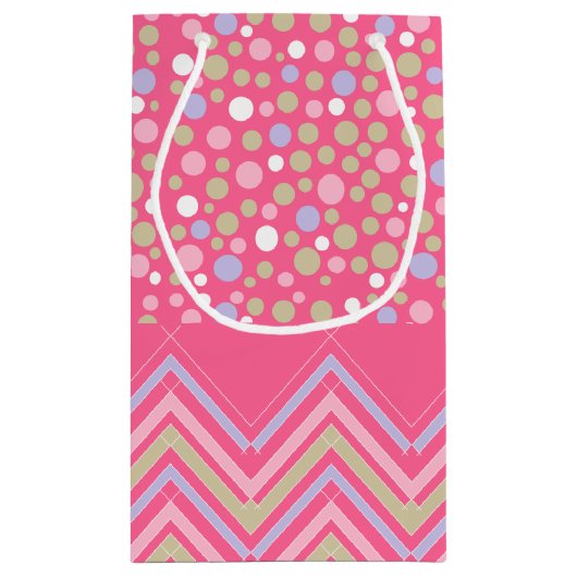 Rosa Bohemischer Elefant und Zickzack Babydusche Kleine Geschenktüte (Rückseite)