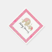 Rosa Bohemischer Elefant und Zickzack Babydusche Serviette (Ecke)