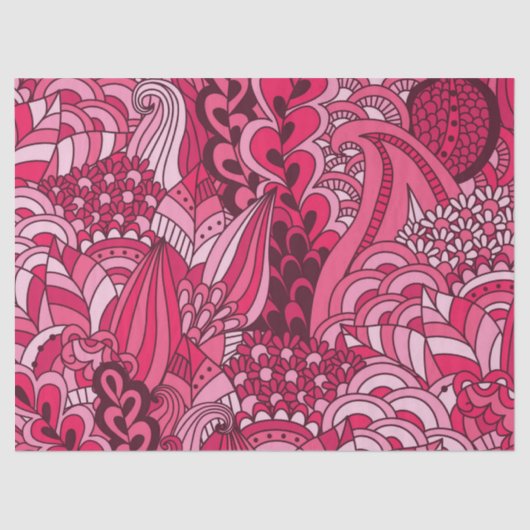 Rosa Bohemisches Boho MOD Hippy Chic-Muster Seidenpapier (Vorderseite)
