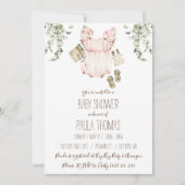 Rosa Boho-Baby-Shower Einladung (Vorderseite)