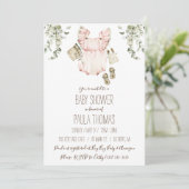 Rosa Boho-Baby-Shower Einladung (Stehend Vorderseite)