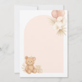 Rosa Boho Babydusche Einladung Hintergrund | Bearb (Vorderseite)