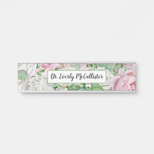 Rosa Boho Bläsertür Namensschild (Vorderseite )