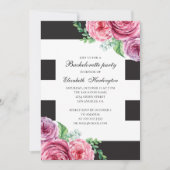 Rosa boho blühender Junggeselinnen-Abschied Einladung (Vorderseite)